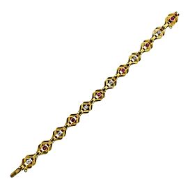 Antique Russian Gold Gem Diamond Bracelet