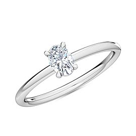 0.25 Ct Oval Cut Petite Lab Grown Diamond Ring in 14K White Gold
