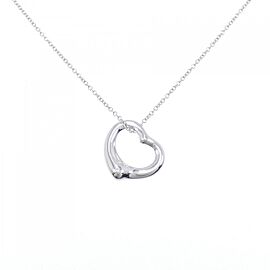 Tiffany & Co 925 Silver Open Heart Necklace E1122