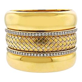 Badler Italy Gold Diamond Massive Bangle Bracelet