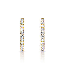 Serenity 1.5 inch 9 Carat Round Brilliant Diamond Hoops Earrings in 14k Yellow Gold