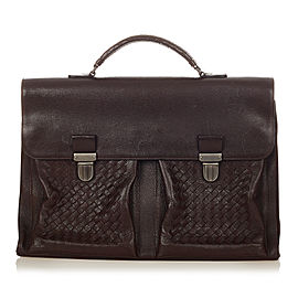 Intrecciato Leather Business Bag