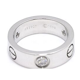 Cartier 18k White Gold Love Half Diamond Ring US:4.75 SKYJN-644