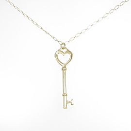 TIFFANY & Co 18k Yellow Gold Heart Key Large Necklace LXGYMK-462