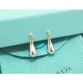 Tiffany & Co Sterling Silver Teardrop Dangle Drop Screw bucks Earrings