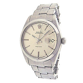 Rolex Oysterdate 6694 Stainless Steel Silver Dial Automatic 34mm Mens Watch