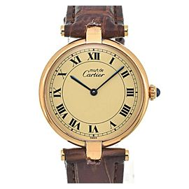 CARTIER Vermeille 590003 SV925 (GP)/Leather Quartz Watch