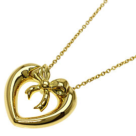 Tiffany & Co 18K Yellow Gold Heart ribbon Necklace QJLXG-2538