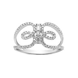 18k White Gold Diamond Swirl Ring