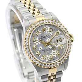 Silver Flower Lady Datejust Diamond Dial Diamond Bezel-quickset Watch
