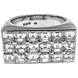 Cartier Three-Row Platinum Diamond Ring
