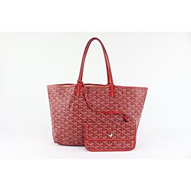 Goyard Red Chevron St Louis PM Tote with Pouch 121GY32