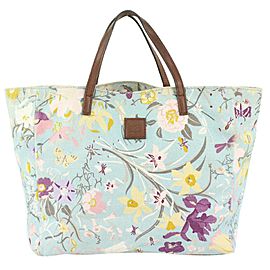 Gucci Blue Flora Tote Bag Floral 914gk37