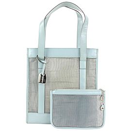 Gucci Blue Mesh Tote Bag with Pouch 915gk65
