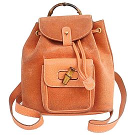 Gucci Orange Suede Bamboo Mini Backpack 855719
