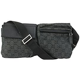 Gucci Grey Denim Monogram GG Belt Bag Fanny Pack Waist Pouch 3GG1027