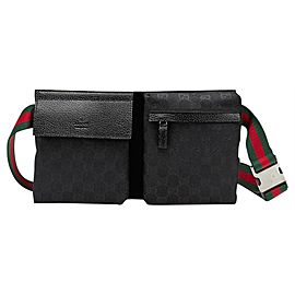 Gucci Ultra Rare Brand New Black GG Web Sherry Belt Bag 458ggs62