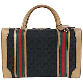Gucci Black Monogram GG Web Trunk Bag 99gk77