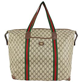 Gucci XL Supreme GG Monogram Web Travel Tote 112g20