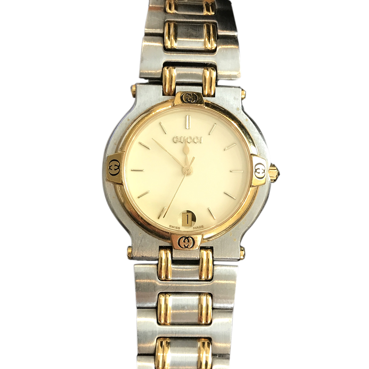 Gold Plated Cream Dial 32mm Mens Watch 