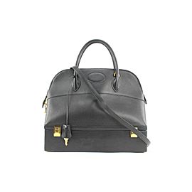 Hermès Black Chevre Leather Macpherson 34 Bolide Trunk 2way Bag 766her331