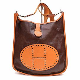 Hermès Evelyne Bordeaux Bicolor Amazonia 868722 Orange Leather Messenger Bag