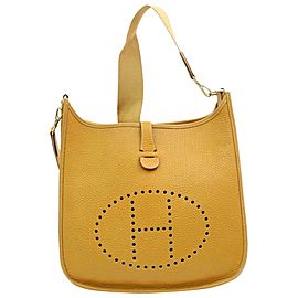 Hermès Evelyne Mustard Clemence 870631 Yellow Leather Messenger Bag
