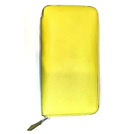 Hermès Yellow Epsom Leather Silk'In Classique Long wallet 2h520