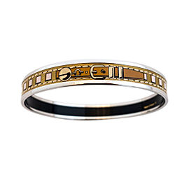 Hermes Collier de Chien CDC Palladium 65 Fin Gold Printed Enamel Bracelet