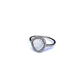 18K White Gold Natural Diamond Slice Ring