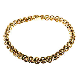 18K Yellow Gold Woven Link Necklace