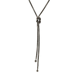 Daivd Yurman Silver Knot Necklace with Diamonds
