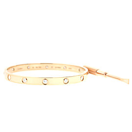 Cartier Love Bracelet Rose Gold Full Diamond Size 17