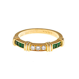 Cartier 18k Yellow Gold Diamond and Emerald Ring