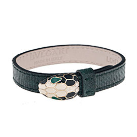 Bvlgari Serpenti Green Leather Bracelet