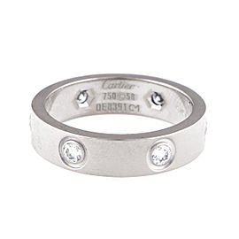 Cartier 18K White Gold 0.45ct. 6 Diamond Love Ring Size 8.75