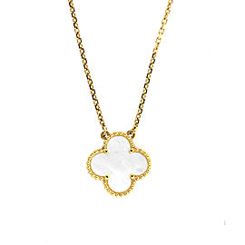 Van Cleef & Arpels 18k Yellow Gold Mother of Pearl Necklace