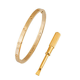 Cartier Mini Love 18K Yellow Gold Bracelet Size 16