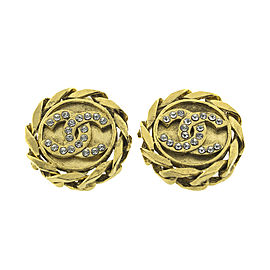 Chanel Gold and Crystal CC Earrings