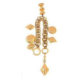 Chanel Gold Tone Metal Seven Signature Charms Bracelet