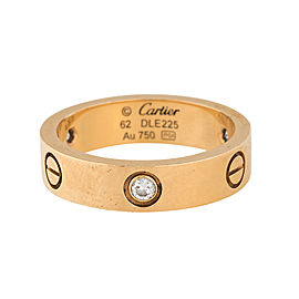 Cartier Love 18K Yellow Gold 3 Diamond Ring Size 10