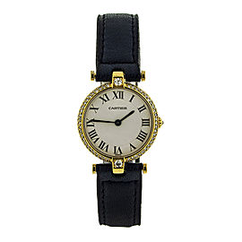 Cartier 18k Yellow Gold Vendome Diamond Bezel Ladies Watch