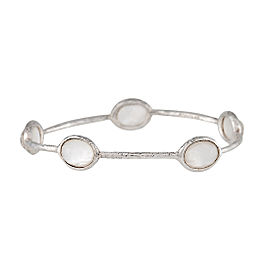 Ippolita Rock Candy Sterling Silver Mother of Pearl and Quartz Doublet Bangle Bracelet