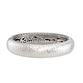 John Hardy Sterling Silver Classic Chain Hammered Oval Hinged Bangle Bracelet