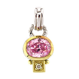 Judith Ripka Pendant Enhancer with Pink Crystal and Diamond