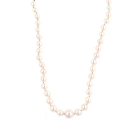 Mikimoto Sterling Silver Graduated Pearl Necklace