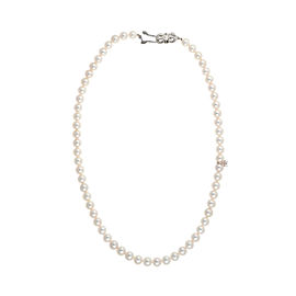 Mikimoto 18K White Gold Akoya Cultured Pearl Necklace