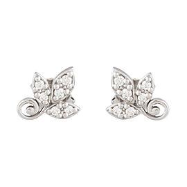 Tiffany & Co. Paloma Picasso 18K White Gold 3 Leaf 0.10ct Diamond Earrings