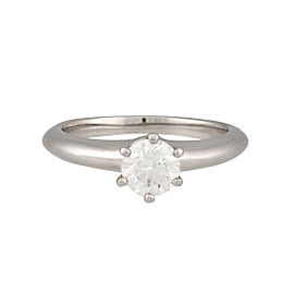 Tiffany & Co. 950 Platinum Solitaire 0.64ctw Diamond Ring Size 5.25