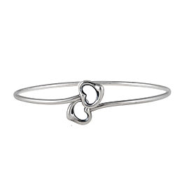 Tiffany & Co. Sterling Silver Double Heart Bangle Bracelet
